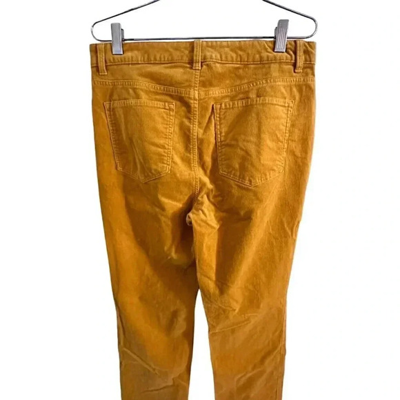 Talbots Corduroy Straight Leg Pants Women’s Size 10 okra Color Cord Stretch - Picture 5 of 13